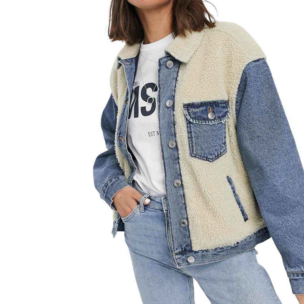 Only Blue and Cream Jean Jacket